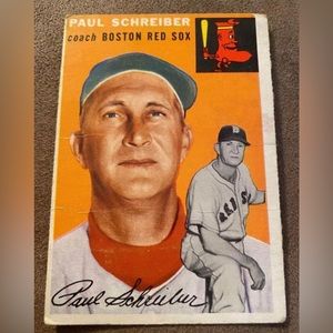 1954 Topps Baseball Card Paul Schreiber #217 Boston Red Sox